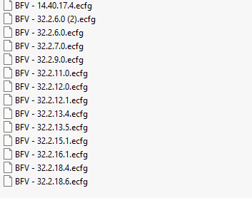 BFV ecfg files